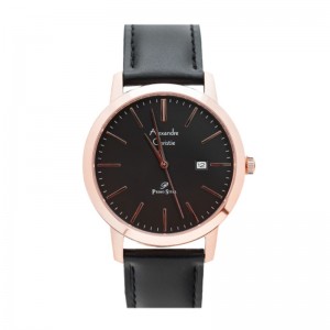 Alexandre Christie AC 1007 Rosegold Black Leather Man MDLRGBA